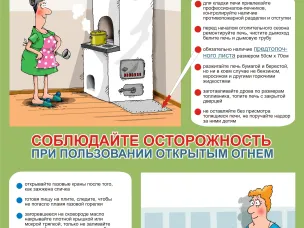 Меры пожарной безопасности при обращении с газовой плитой и печным отоплением.