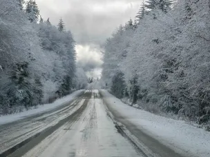 Мокрый снег в Лукояновском районе.