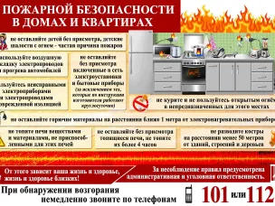 Памятка пожарной безопасности в быту.