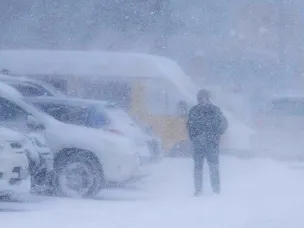 Сильный снег и гололед в Лукояновском районе