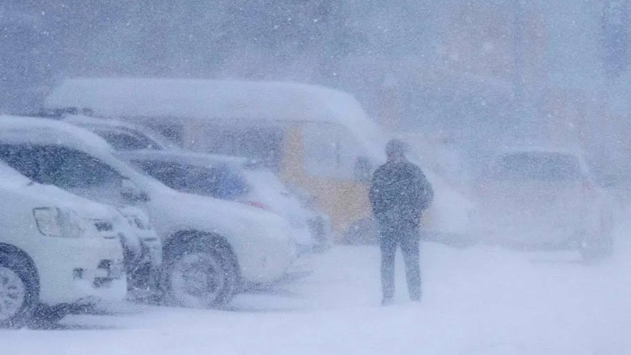 Сильный снег и гололед в Лукояновском районе
