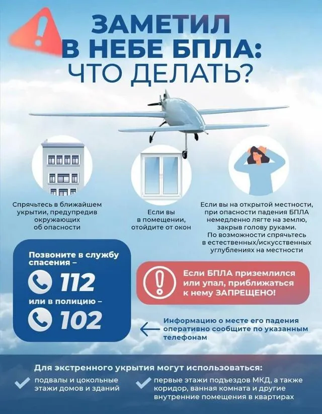 Меры безопасности при обнаружении БПЛА